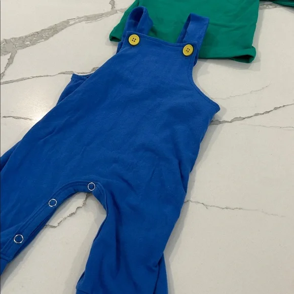 Green and Blue Baby luigi Outfit with Hat - Picture 6 of 6